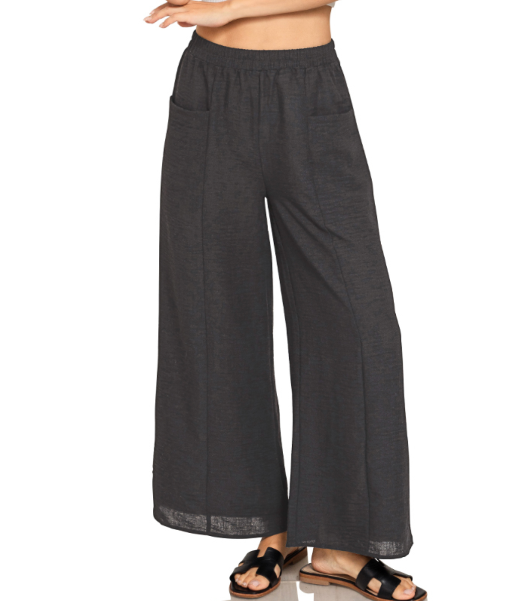 Woven Airflow Elastic Waistband Pants