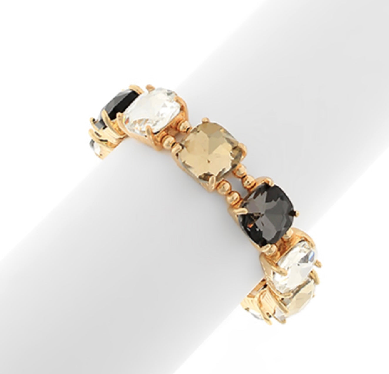 Cushion Cut Glass Stone Bracelet