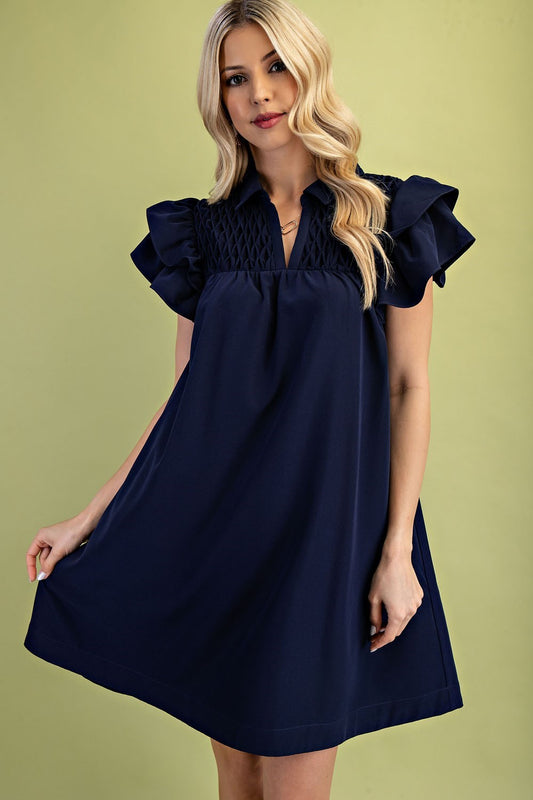 Navy Chilly Stroll Dress