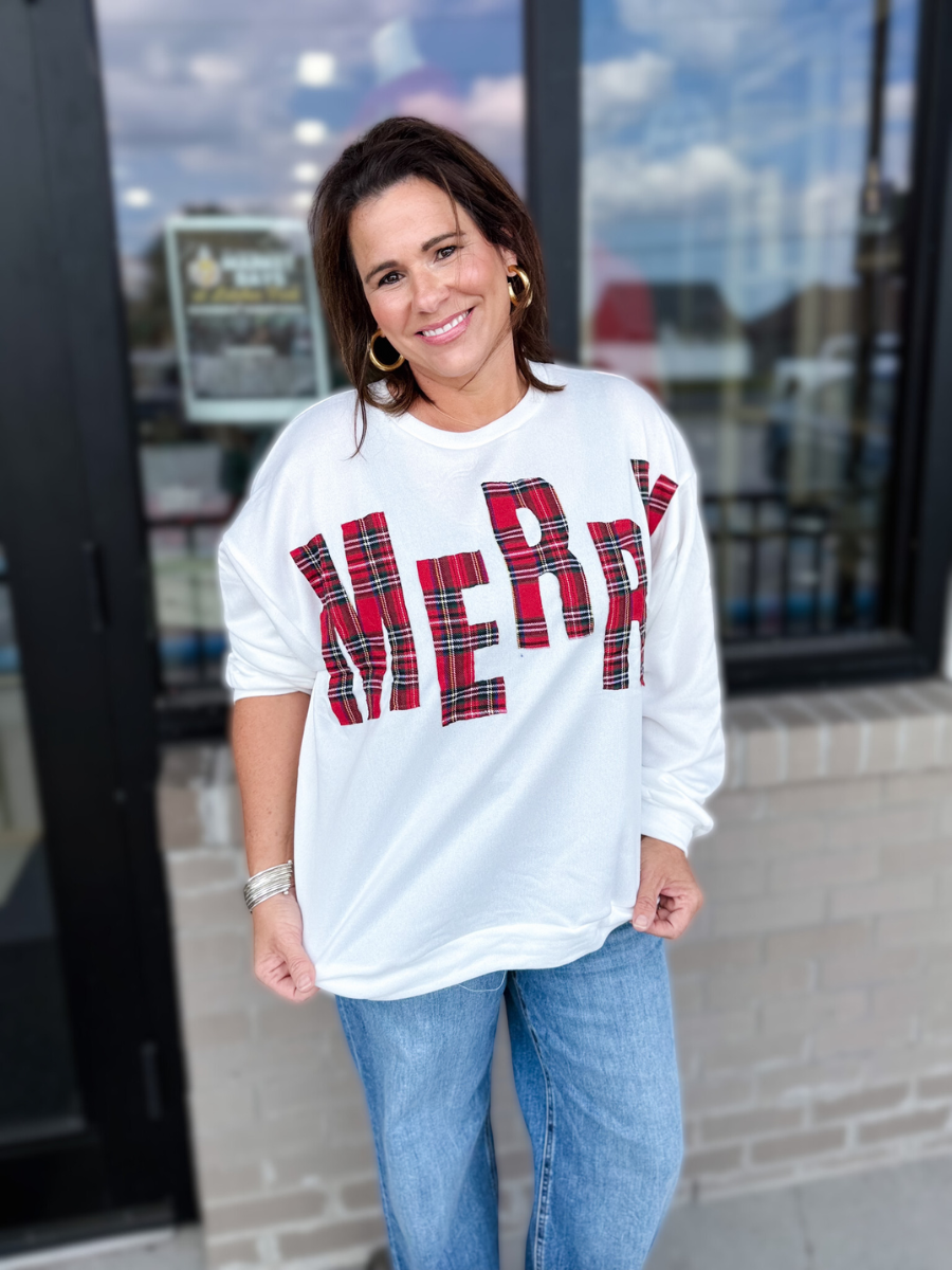 Merry Plaid Sweatshirt