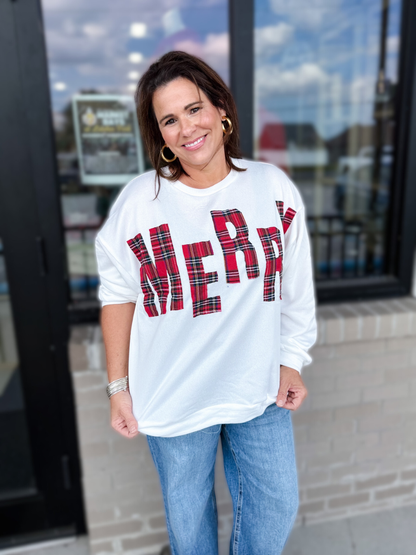 Merry Plaid Sweatshirt