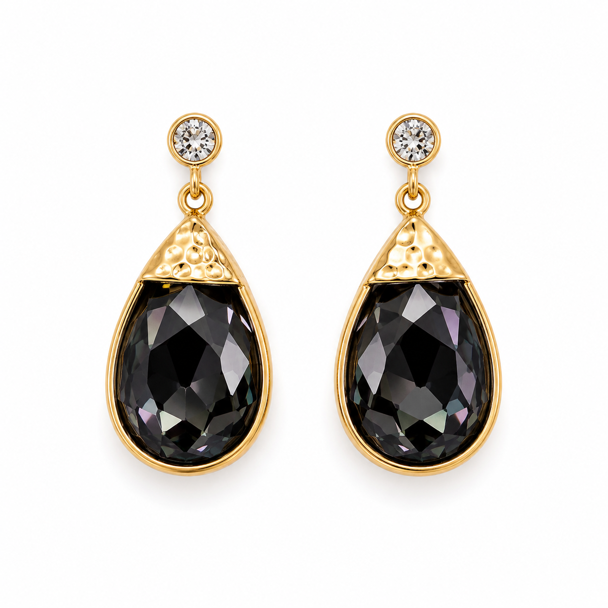 Midnight Sparkle Teardrop Earrings
