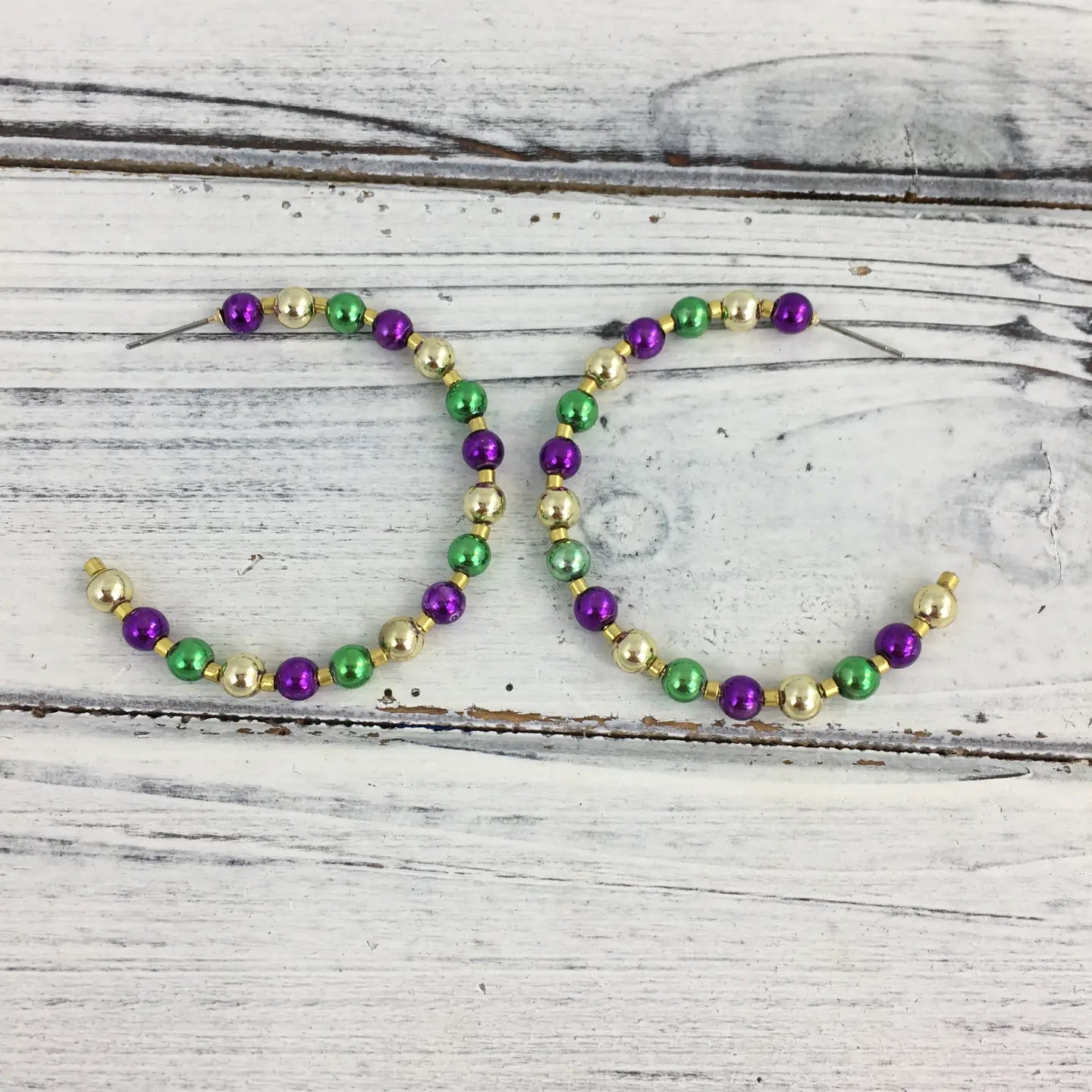 Mardi Gras Bead Hoops!