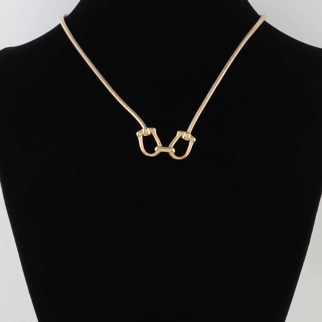 Horseshoe Toggle Snake Chain Necklace
