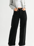 Corduroy Mini Patch Pocket Wide Leg Pants