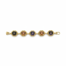 Gold gemstone bracelet on white background