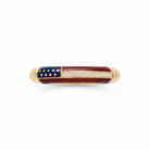 Gold stretch bracelet with American flag enamel design on white background