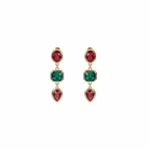 Christmas Linear Stone Earrings on white background