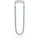 CCB Beaded Necklace - Light Blue/Gold on white background