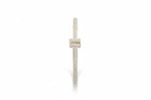 Gold and crystal pavé T-bar bangle bracelet on white background