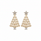 Christmas Tree Star Earrings on white background