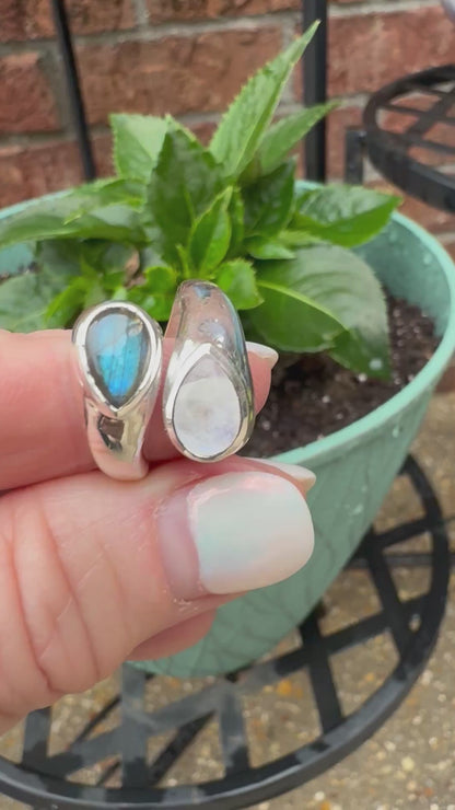 Rainbow Labradorite rings