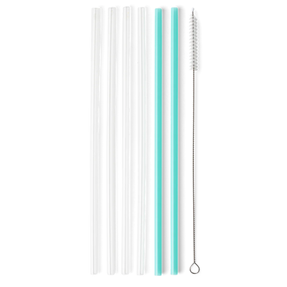 CLEAR + AQUA Reusable Straws!