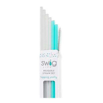 CLEAR + AQUA Reusable Straws!