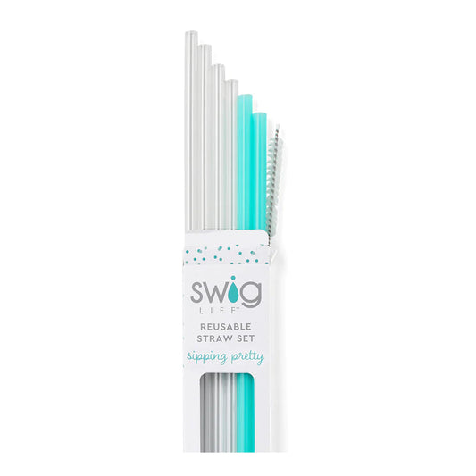 CLEAR + AQUA Reusable Straws!